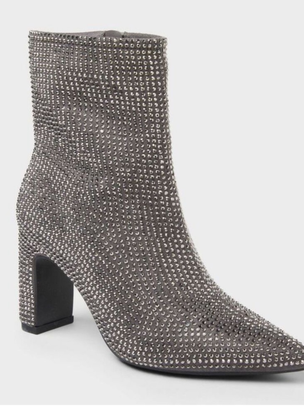 GLORIA Low Shaft Heeled Rhinestones Boots with Memory Foam Insole - A New Day Si